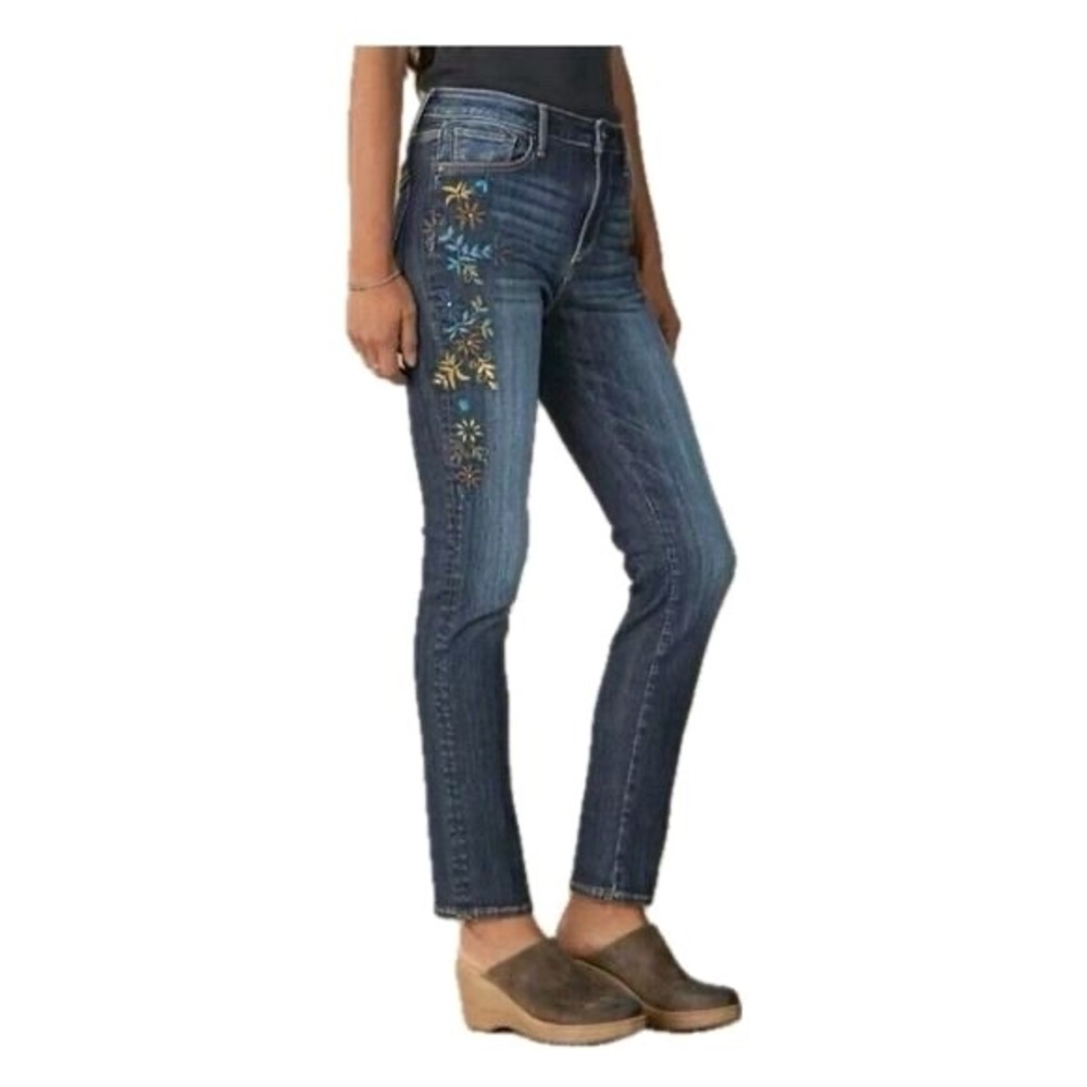 Sundance Driftwood Audrey Jeans Artisan Embroidered Denim 28x29 Boho Festival z